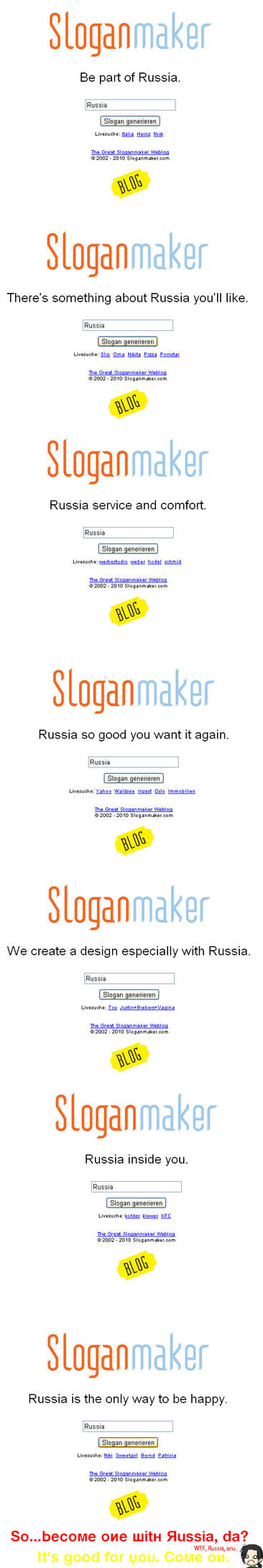 Fun with Sloganmaker: Russia