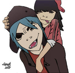 2D and Noodle 2 by luciarts