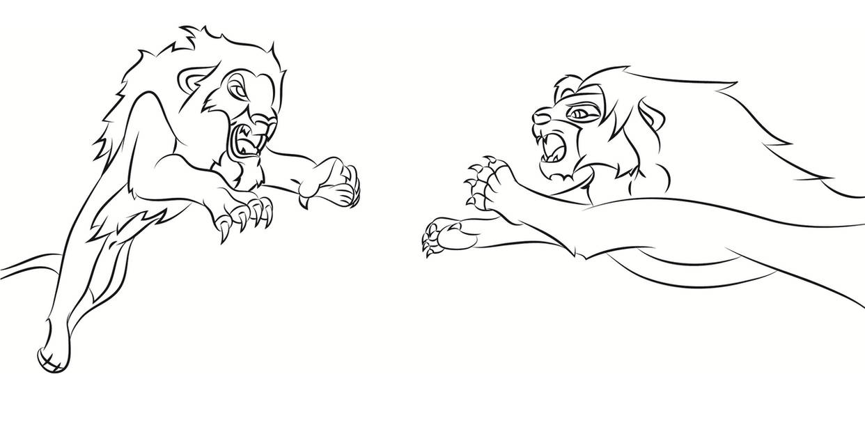 Simba Vs Scar Coloring Pages