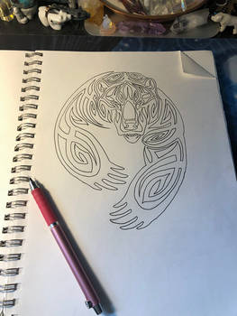 Charging Bear Tribal Sketch