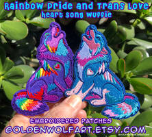 Rainbow Pride and Trans Love Heart Song Patches!