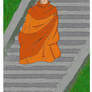 Monk on the stairs