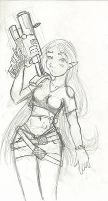 messy sketch of elf-