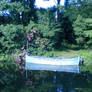 Little blue boat on the river lea