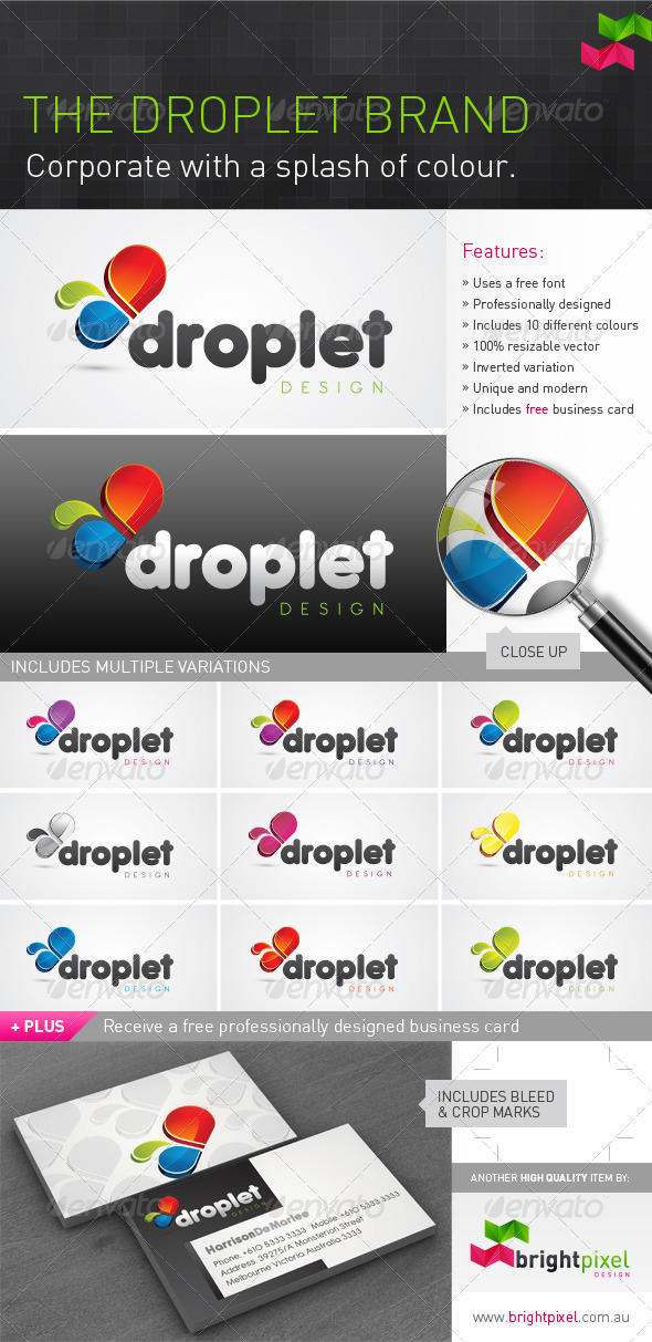 Droplet Logo And Brand By Bright Pixel On Deviantart