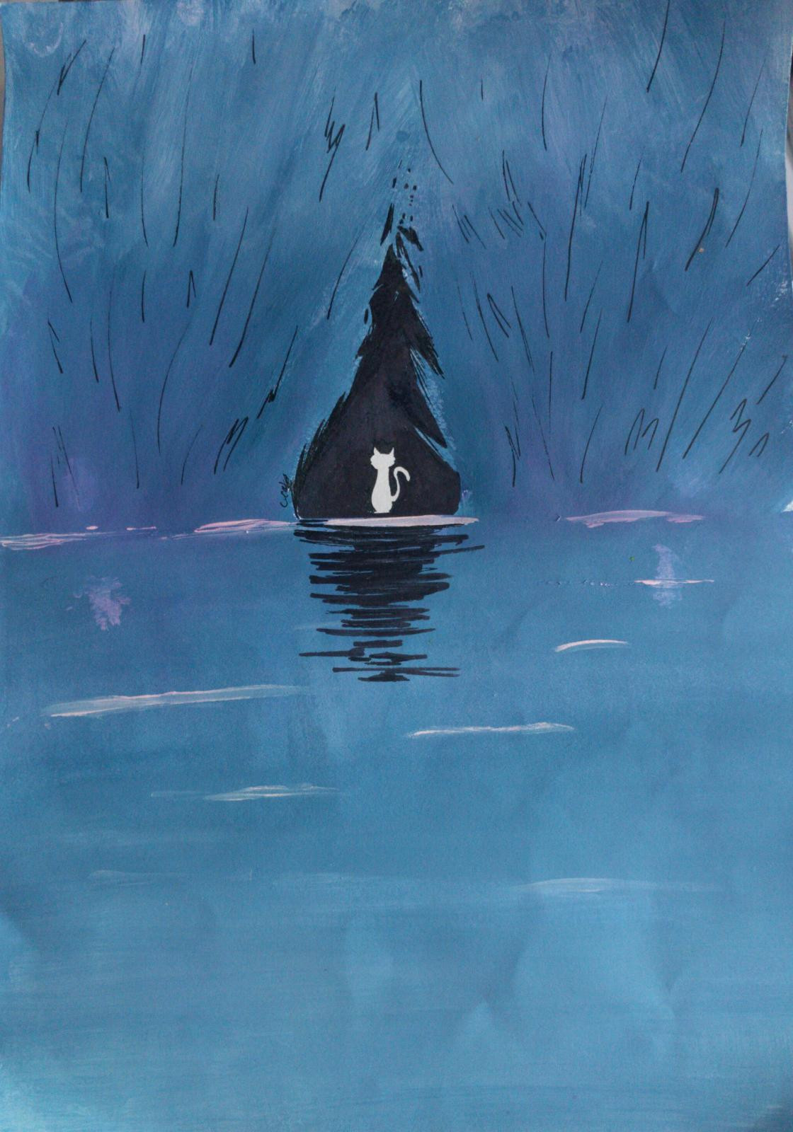 Yert watercolour + pen practice
