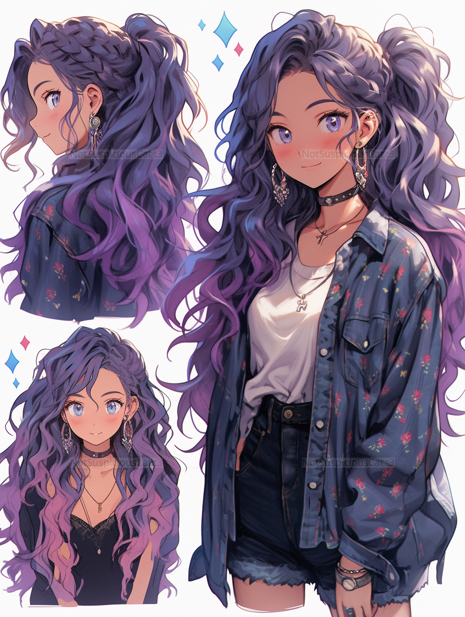 Curly R Character Anime Curly Hair Characters