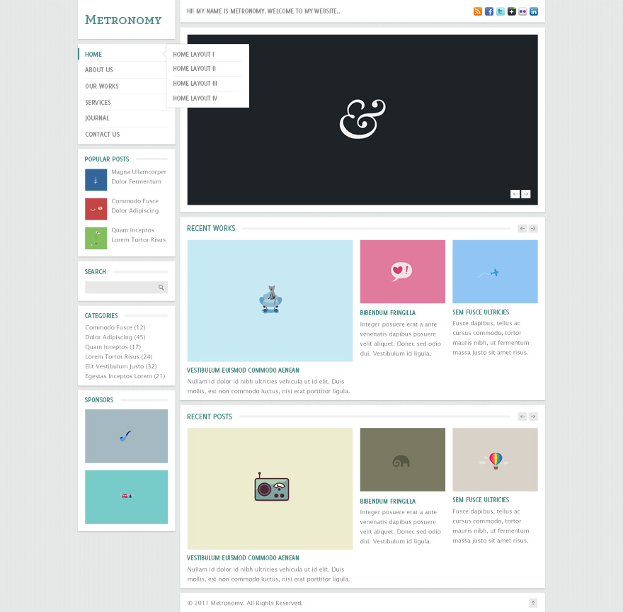 Metronomy Free Homepage PSD