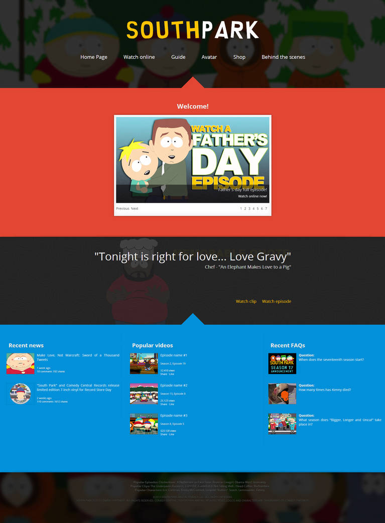 South Park Rework ( CSS3 + Fully responsible )