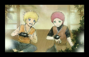 Fox Leaves - Gaara and Naruto