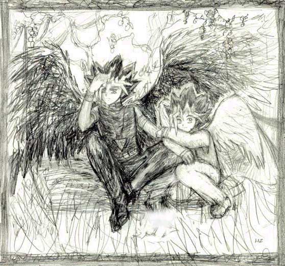 Dark and Light Angels Sketch