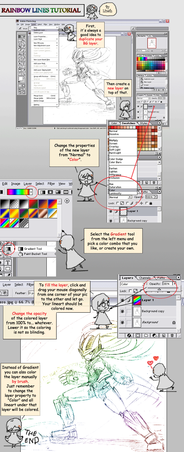 Rainbow Lineart tutorial