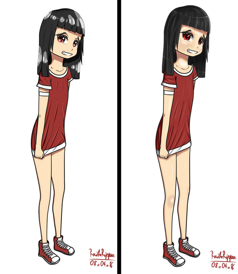 Cute Little Anime Girl With Black Hair Hairstyle Girls
