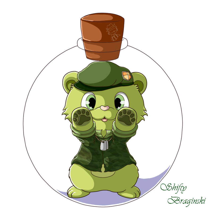 Base of Flippy(Happy tree friends) for keychain. by Shiftybraginski on ...
