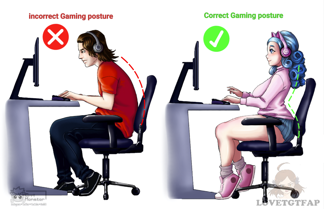 Gaming Posture Meme by Erri Monster by LoveTGTFAP on DeviantArt