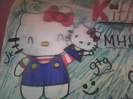 My first hello kitty drawing!