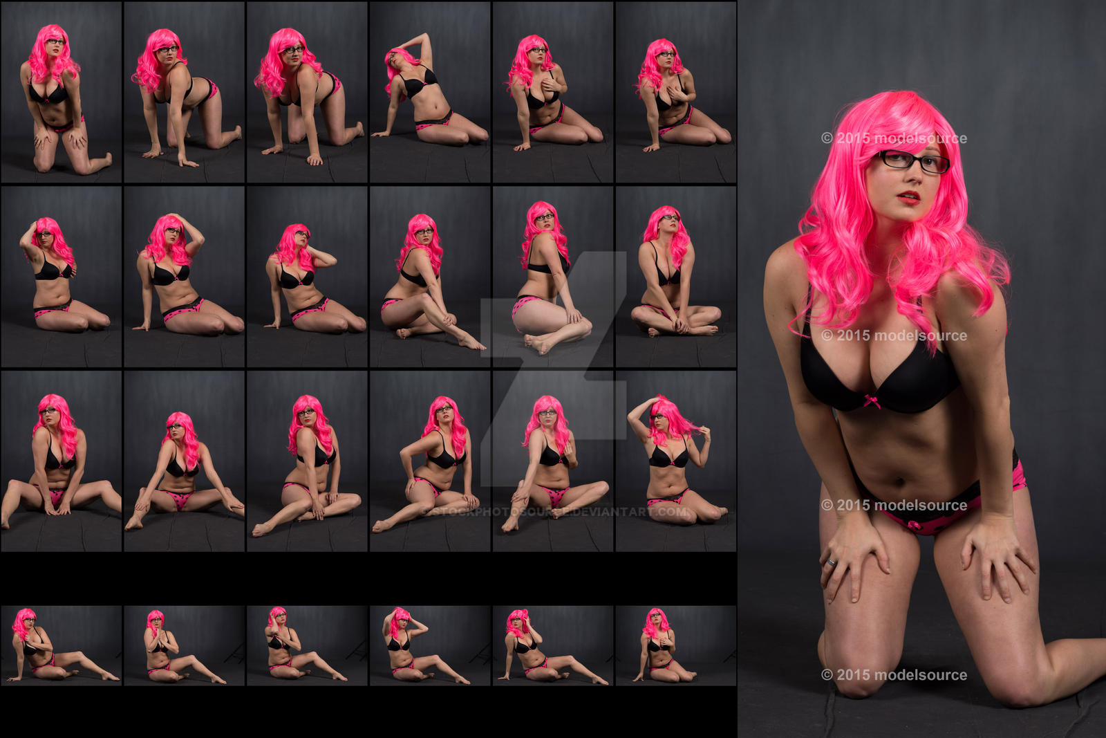 Stock: Lady Stephanie Marie Pink Hair - 24 Images