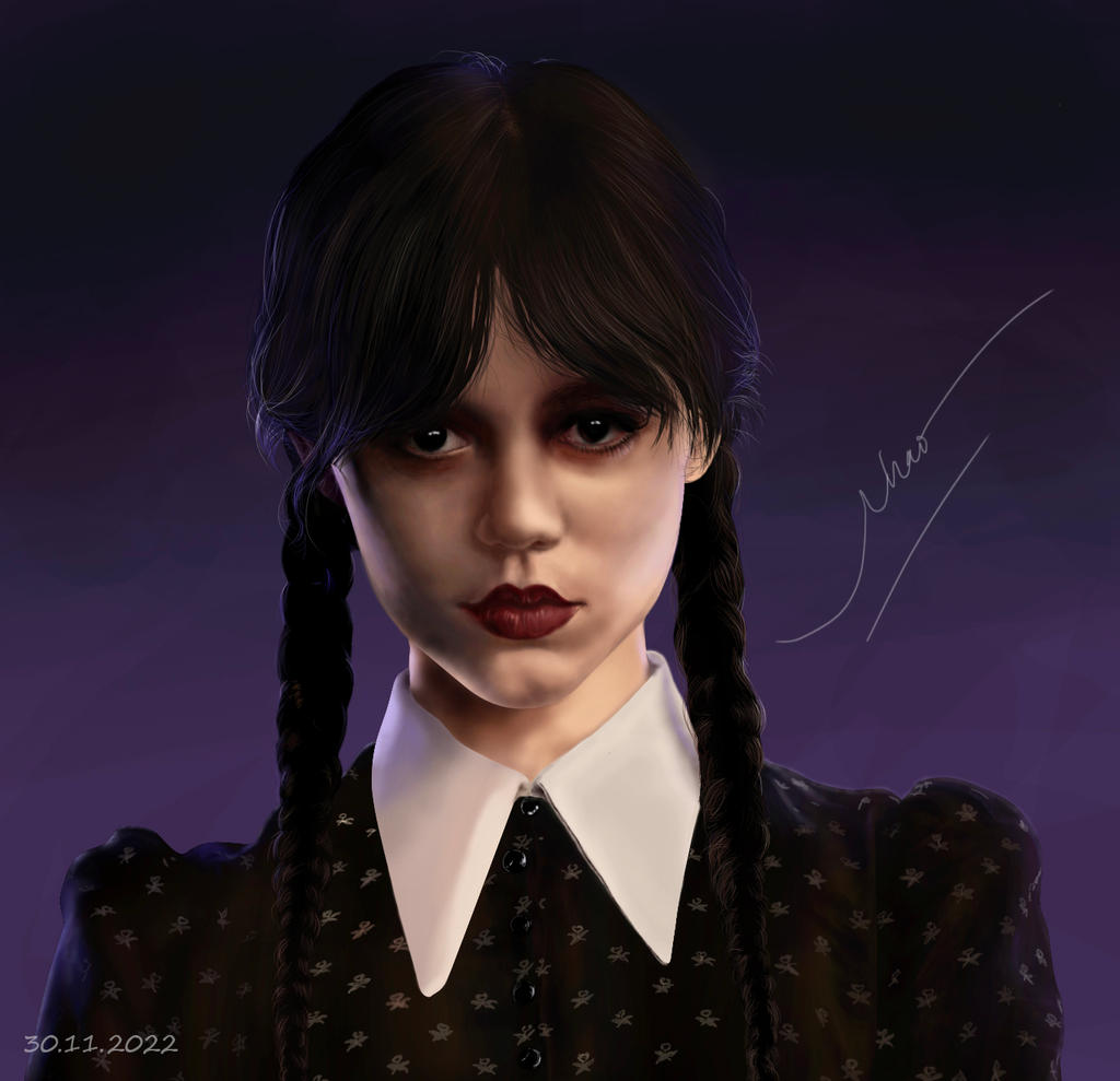 Wednesday Addams digital drawing fan art by daenerys0511 on DeviantArt