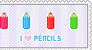 Stamp: I love Pencils