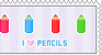 Stamp: I love Pencils