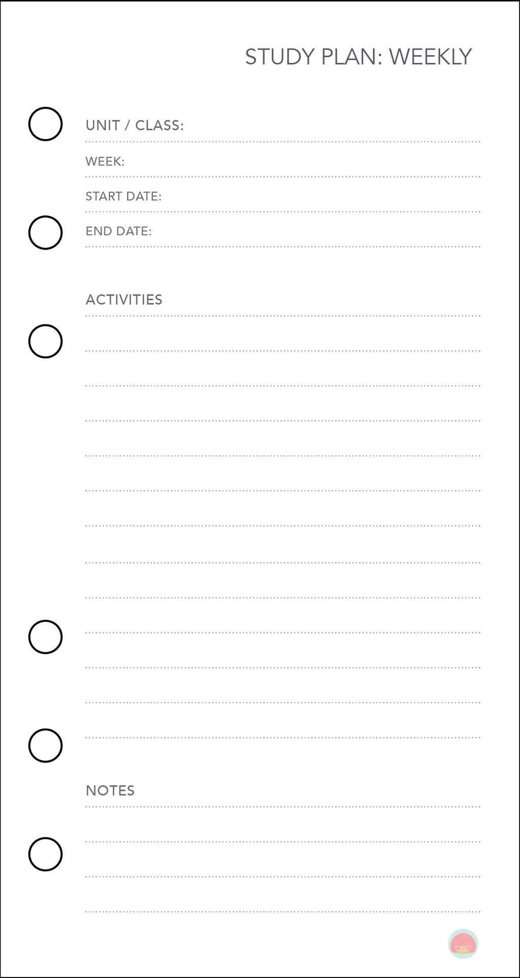 Free Planner Printable Study Plan Weekly By Apparate On DeviantArt