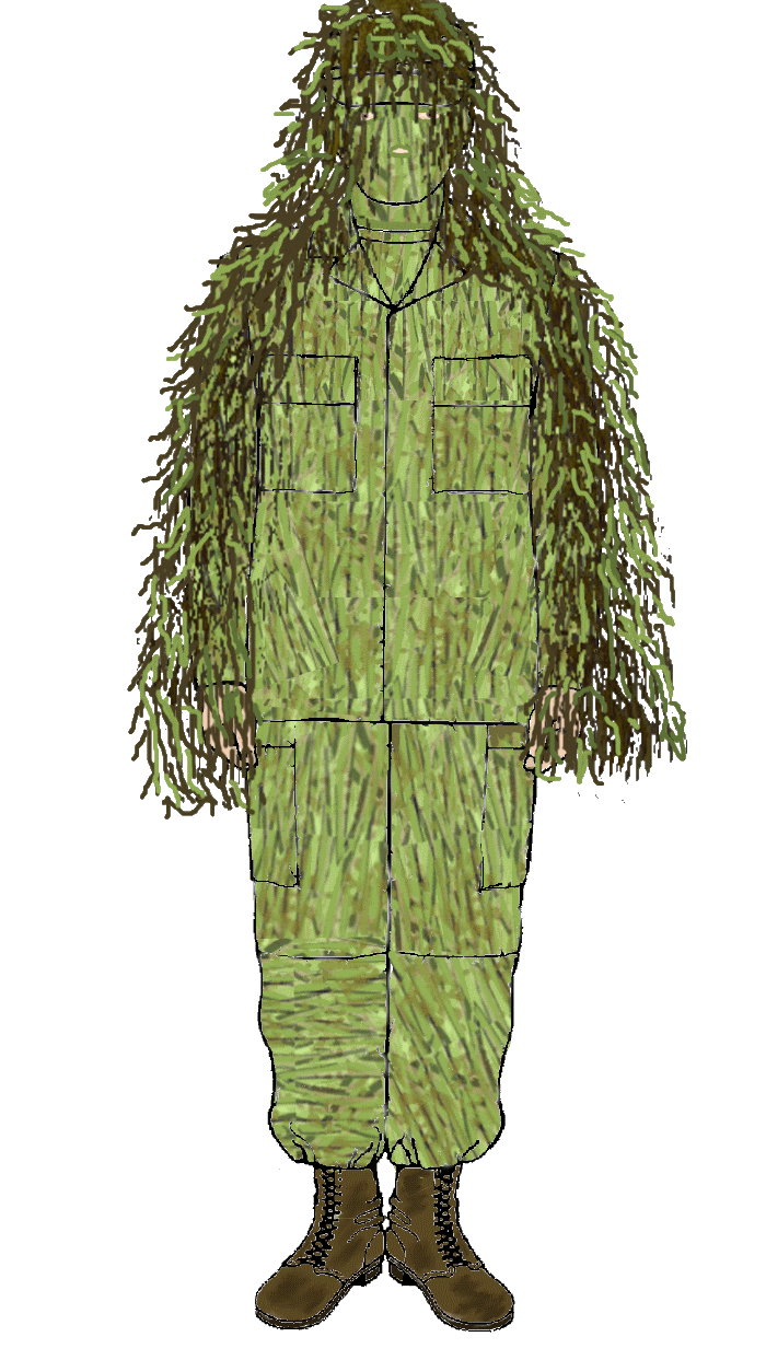 Buckbrush- Camo suit set-Ghillie Cape 'GRASSMAN'