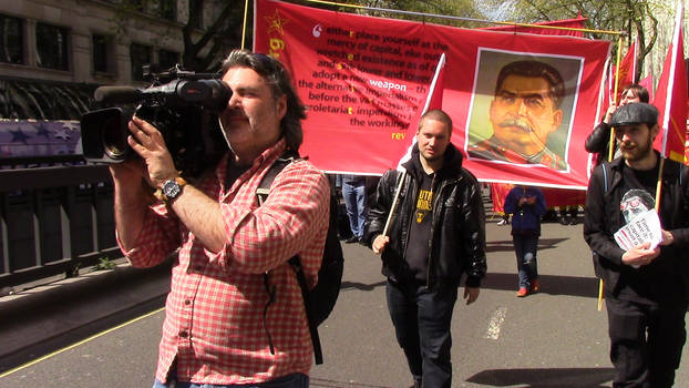 Sky News and the Stalin Banner(London Mayday 2016)