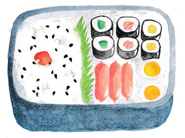 Bento box watercolour