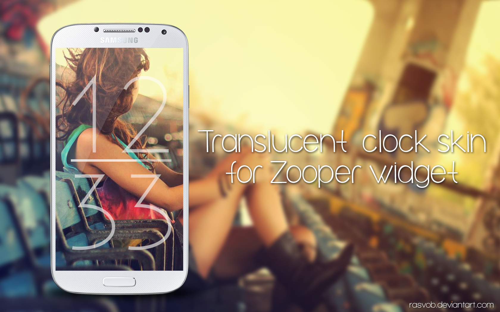 [FREE]Translucent clock skin for Zooper widget