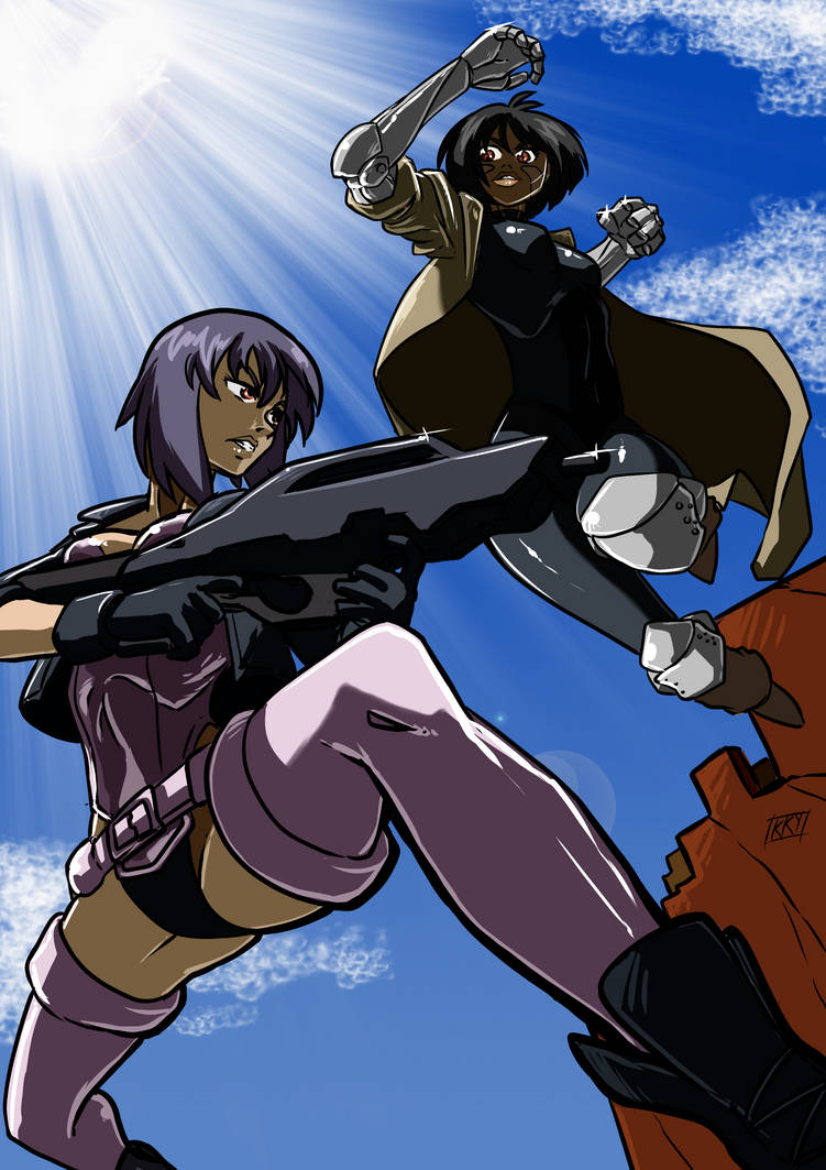 Motoko kusanagi vs Alita by KukuruyoArt