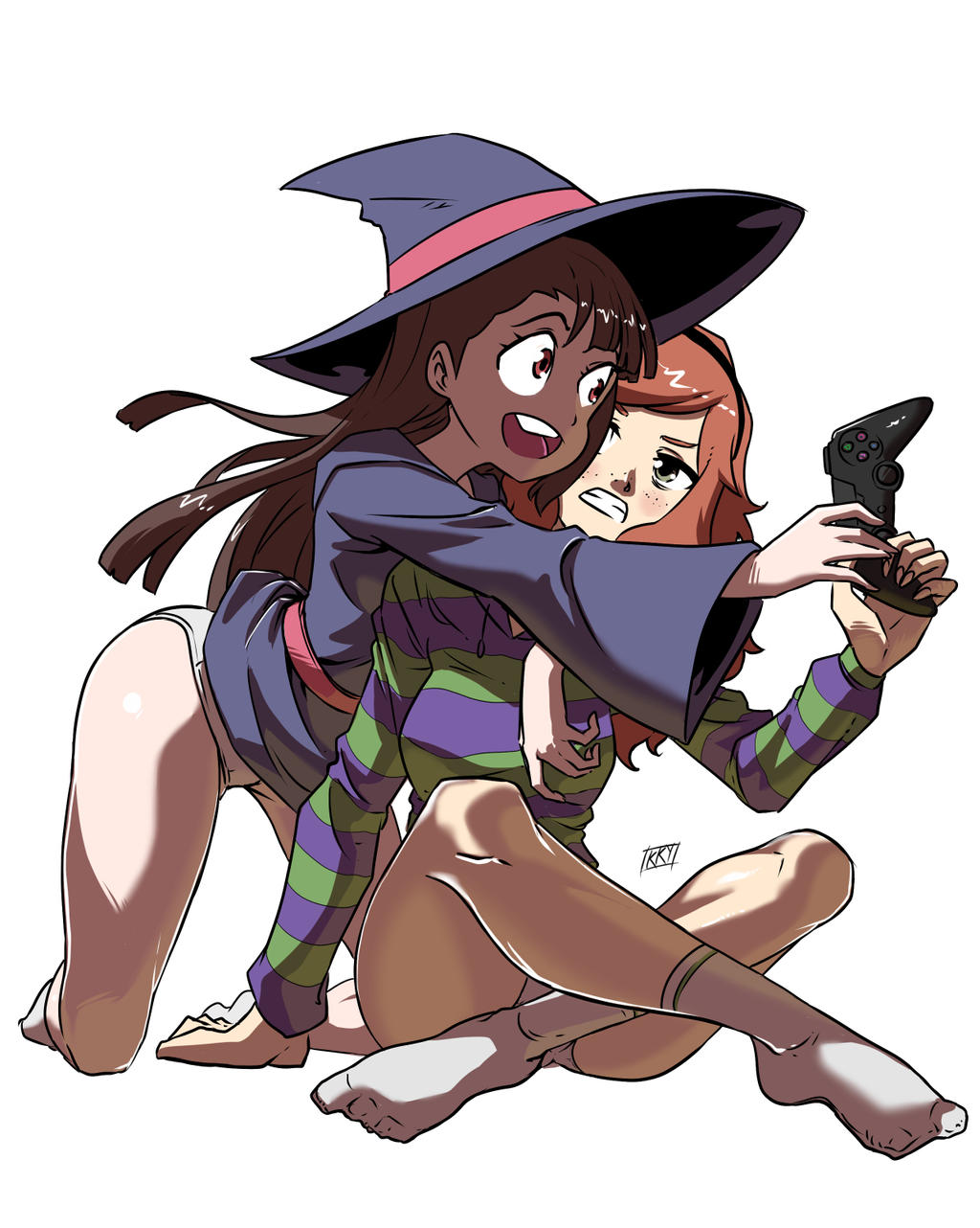 Commission: Vivian James and Akko by KukuruyoArt