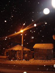 Snow, Light and an empty road