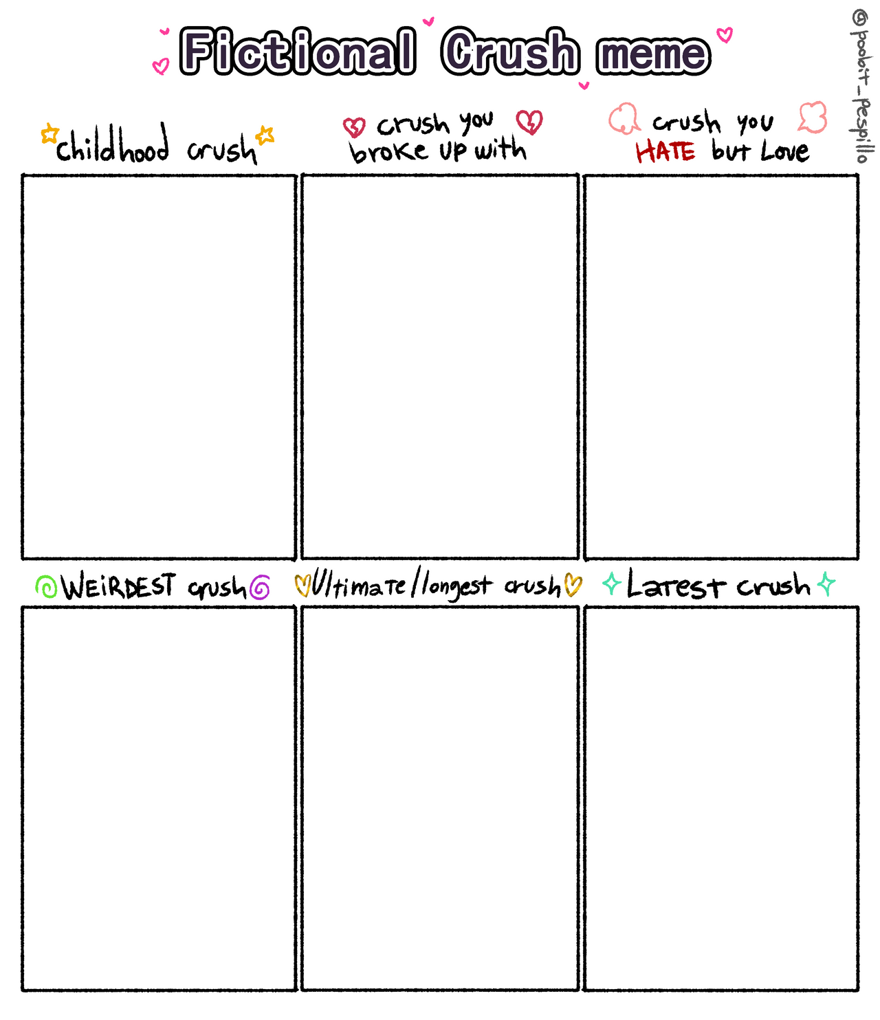 Fictional Crush meme BLANK TEMPLATE by Pespillo on DeviantArt Fictional Crush meme BLANK TEMPLATE by Pespillo on DeviantArt