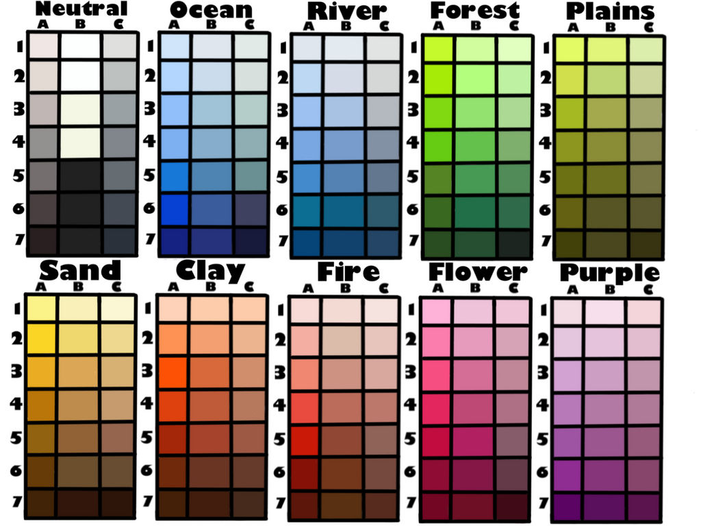 Color chart by Wildstar00 on DeviantArt