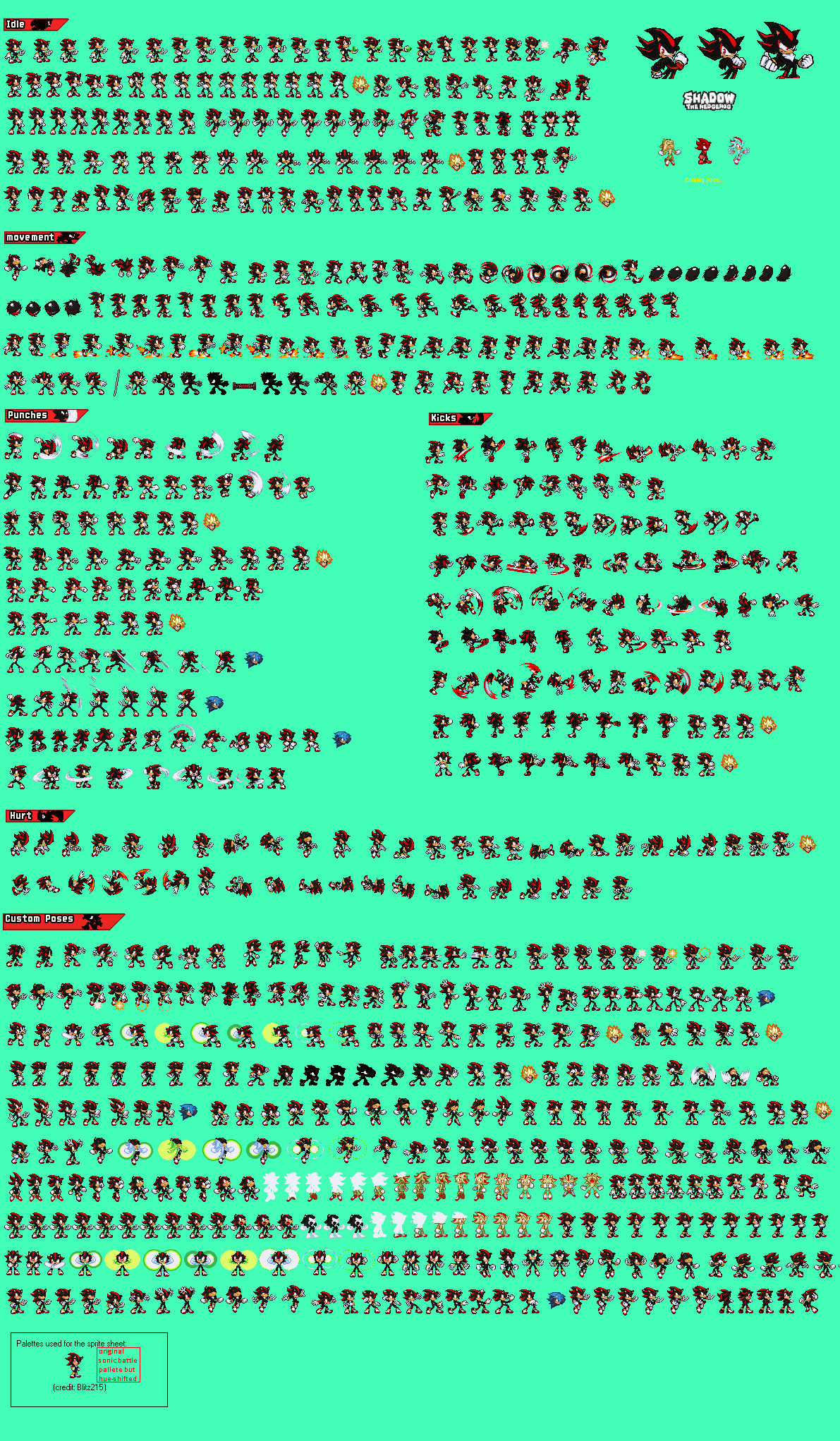 Shadow the Hedgehog sprite sheet by RagetheAnimator on DeviantArt