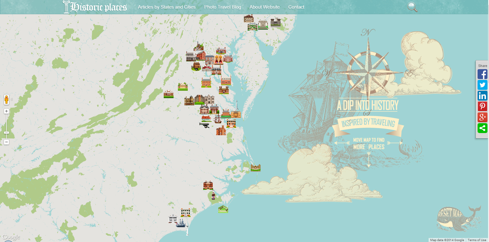 Historic places interactive, custom designed map