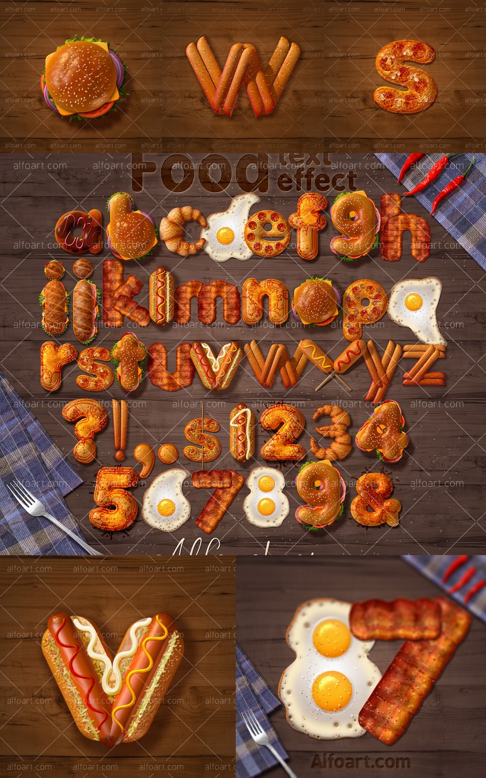 3D Style fast food text effect. by AlexandraF on DeviantArt