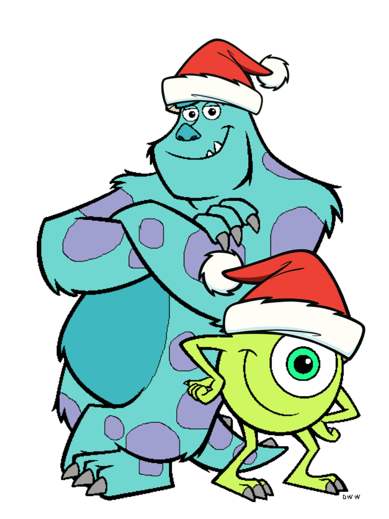 Muppet Sully Sulley and Mike in their Santa Hats by ValleyandFriends1426 on DeviantArt