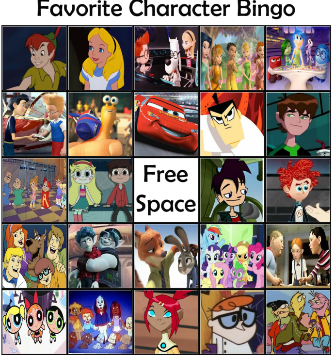 Favorite Character Bingo by ValleyandFriends1426 on DeviantArt Favorite Character Bingo by ValleyandFriends1426 on DeviantArt
