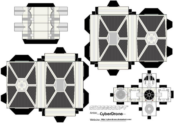 cubee tie fighter white by cyberdrone on deviantart