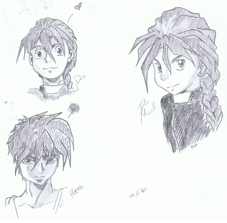 -GW- Doodles I: Heero and Duo