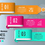 Business Infographics Template With Curved Paper