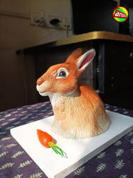 Brown Rabbit Clay Sculpture!