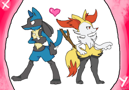 Lucario X Braixen