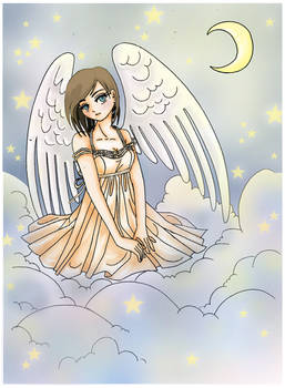 angel in stary sky