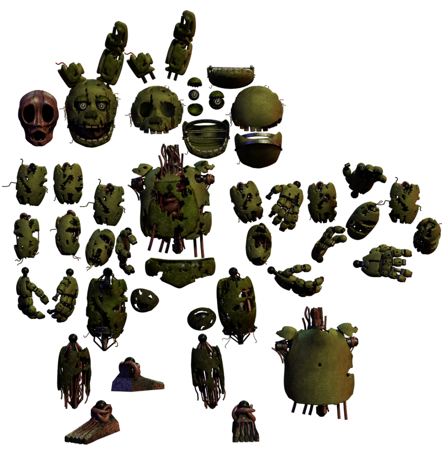 FNAF SPRINGTRAP PARTS PNG by glamrocknightbear on DeviantArt