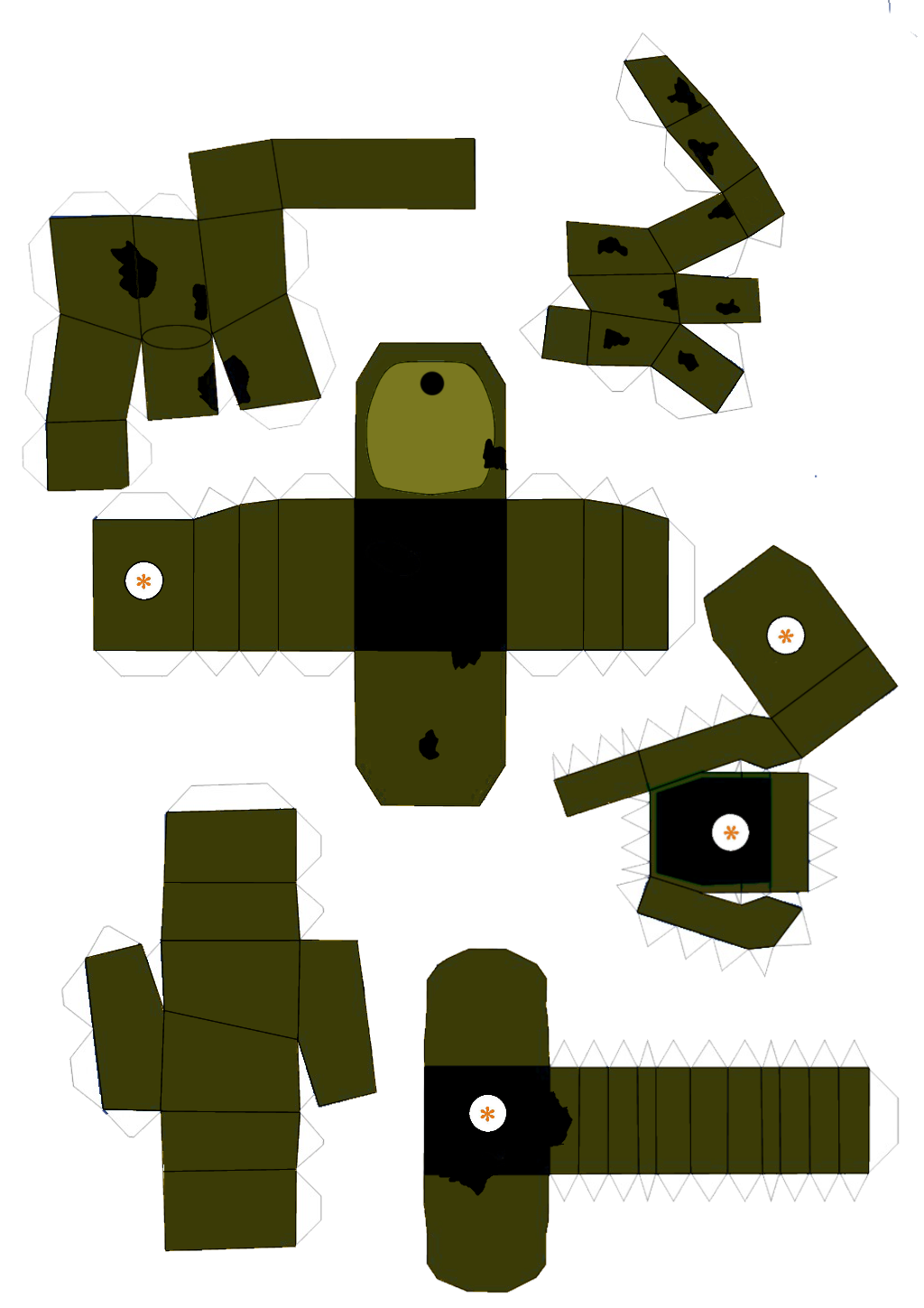 Springtrap Papercraft Template ADVENTURE SPRINGTRAP PAPERCRAFT 1 by glamrocknightbear on DeviantArt