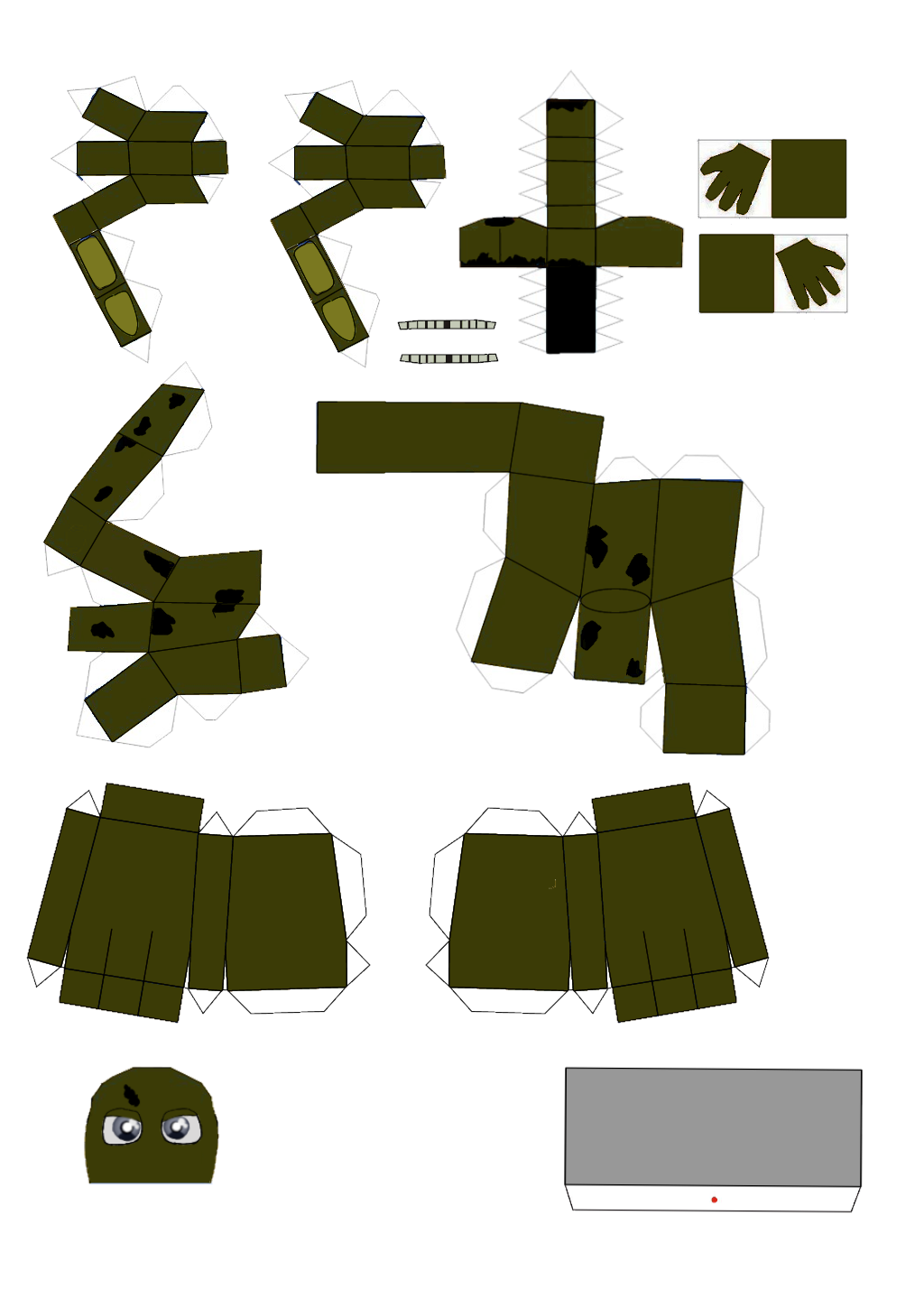 Springtrap Cutout ADVENTURE SPRINGTRAP PAPERCRAFT 2 by glamrocknightbear on DeviantArt