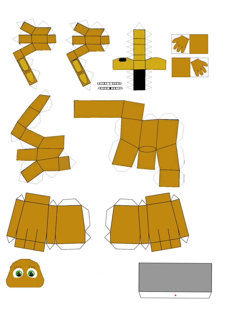 ADVENTURE SPRINGBONNIE PAPERCRAFT 2 by glamrocknightbear on DeviantArt