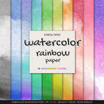 Rainbolw colors on watercolor paper